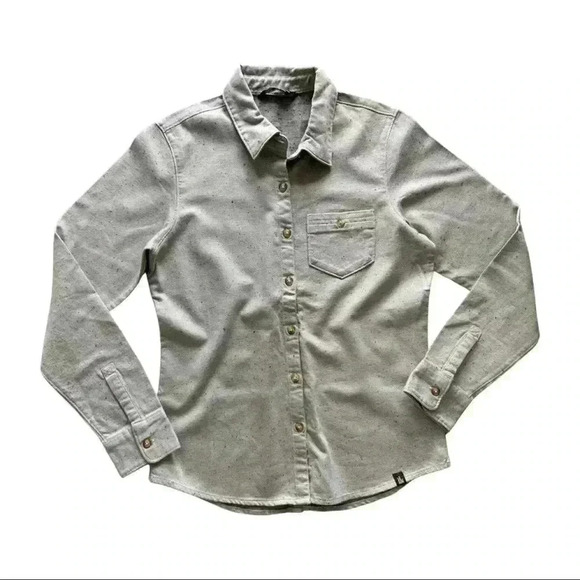 The North Face Gray Speckled Button Down Shirt Size S - Picture 1 of 3